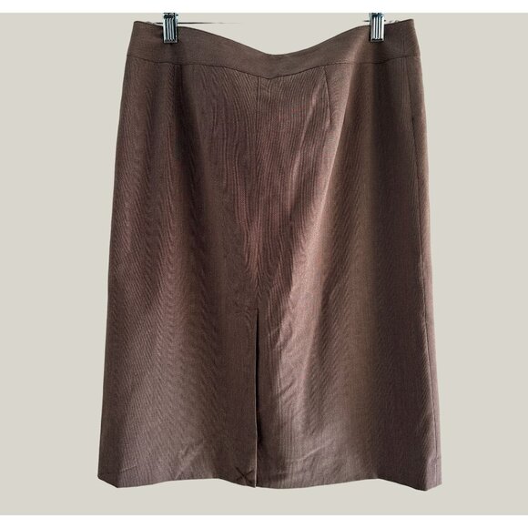 Apt 9 Stretch Women's No Band Zip Up Skirt Size 10  Brown - Picture 3 of 7